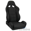 Black Leather Racing Seat - Pair